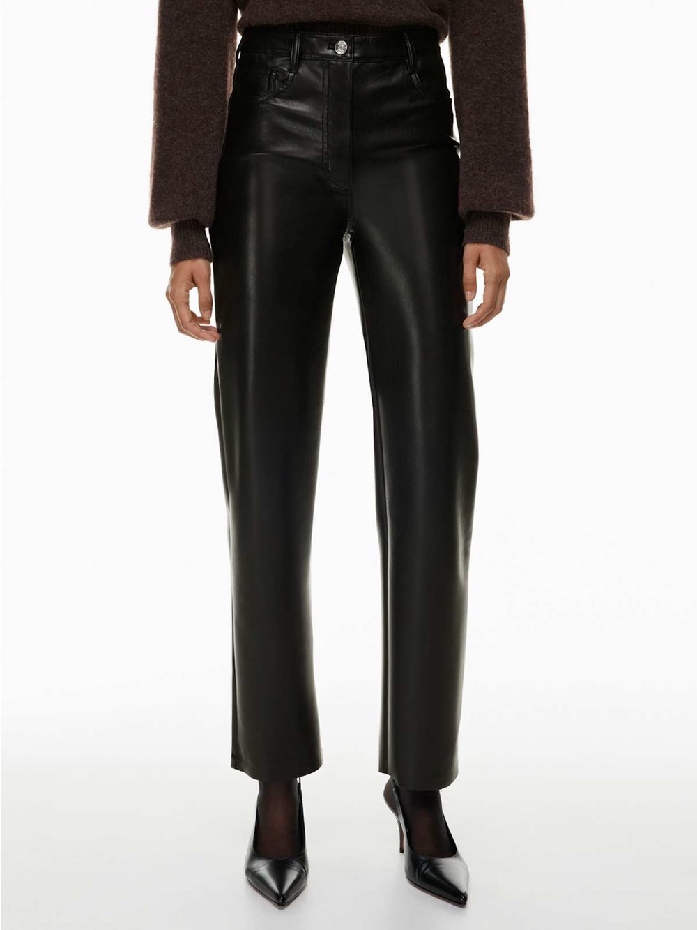 Aritzia Wilfred Melina Vegan Leather Pants Size 4 Black